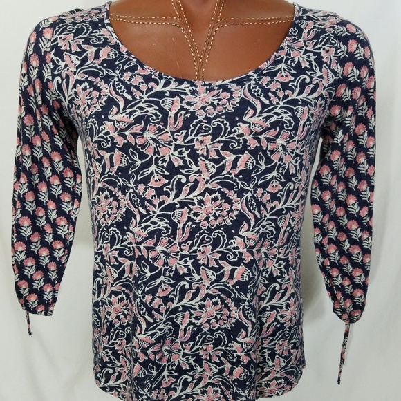 Lucky Brand Women's Top Blouse Floral 3/4 Sleeve M - Picture 1 of 6